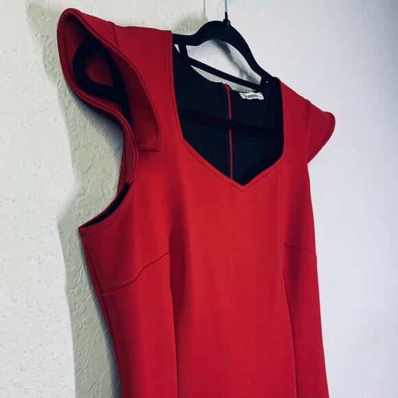 LARANOR Dress 42/10 Sweetheart Neckline Cap Sleeve Hidden Zipper Darting Bodycon - Picture 9 of 13